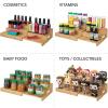 imagemDesign Bamboo Adjustable Expandable Spice Rack Organizer with 3 Levels Storage for Kitchen Cabinet Countertop Pantry Shelf  Holds Spice Jars  Echo Collection  Natural