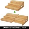 imagemDesign Bamboo Adjustable Expandable Spice Rack Organizer with 3 Levels Storage for Kitchen Cabinet Countertop Pantry Shelf  Holds Spice Jars  Echo Collection  Natural