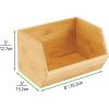imagemDesign Bamboo Stackable Food Storage Organization Bin Basket  Wide Open Front for Kitchen Cabinets Pantry Offices Closets Holds Snacks Dry Goods Packets Spices Teas  Natural Wood