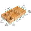 imagemDesign Bamboo Wood Kitchen Cabinet Drawer Organizer Tray Bins  Multipurpose  Use in Drawers on Countertops Shelves or in Pantry  Varied Sizes  Echo Collection  Set of 5  Natural