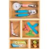 imagemDesign Bamboo Wood Kitchen Cabinet Drawer Organizer Tray Bins  Multipurpose  Use in Drawers on Countertops Shelves or in Pantry  Varied Sizes  Echo Collection  Set of 5  Natural