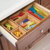 imagemDesign Bamboo Wood Kitchen Cabinet Drawer Organizer Tray Bins  Multipurpose  Use in Drawers on Countertops Shelves or in Pantry  Varied Sizes  Echo Collection  Set of 5  Natural