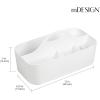 imagemDesign Bathroom Shower Caddy Tote for Shampoo Soap Razors  Medium White