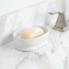 imagemDesign Decorative Ceramic Bar Soap Dish Tray for Bathroom Vanities Countertops Pedestals Kitchen Sink  Store Hand Soap Pumice Bars Sponges Scrubbers  White