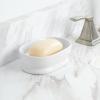 imagemDesign Decorative Ceramic Bar Soap Dish Tray for Bathroom Vanities Countertops Pedestals Kitchen Sink  Store Hand Soap Pumice Bars Sponges Scrubbers  White