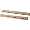 imagemDesign Decorative Wood Wall Mount 4 Hook Storage Organizer Rack for Coats Hoodies Hats Scarves Purses Leashes Bath Towels ampamp Robes  2 Pack  Natural Finish