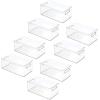 imagemDesign Deep Plastic Kitchen Storage Organizer Container Bin for Pantry Cabinet Cupboard Shelves Fridge or Freezer  Holds Dry Goods Sauces Condiments Drinks Ligne Collection 8 Pack Clear