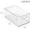 imagemDesign Deep Plastic Kitchen Storage Organizer Container Bin for Pantry Cabinet Cupboard Shelves Fridge or Freezer  Holds Dry Goods Sauces Condiments Drinks Ligne Collection 8 Pack Clear