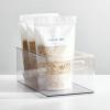 imagemDesign Deep Plastic Kitchen Storage Organizer Container Bin for Pantry Cabinet Cupboard Shelves Fridge or Freezer  Holds Dry Goods Sauces Condiments Drinks Ligne Collection 8 Pack Clear