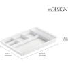 imagemDesign Expandable Plastic Drawer Organizer and Storage Container for Office Supplies  Gel Pen Pencil Marker Stationary Desk Supply Holder for Drawers and Desktop  Lumiere Collection  White