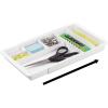 imagemDesign Expandable Plastic Drawer Organizer and Storage Container for Office Supplies  Gel Pen Pencil Marker Stationary Desk Supply Holder for Drawers and Desktop  Lumiere Collection  White