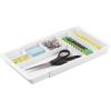 imagemDesign Expandable Plastic Drawer Organizer and Storage Container for Office Supplies  Gel Pen Pencil Marker Stationary Desk Supply Holder for Drawers and Desktop  Lumiere Collection  White