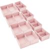imagemDesign Fabric Drawer Organizer Bins KidsBaby Nursery Dresser Closet Shelf Playroom Organization Hold Clothes Toys Diapers Bibs Blankets Set of 2 4 Pack PinkWhite Polka Dot