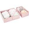 imagemDesign Fabric Drawer Organizer Bins KidsBaby Nursery Dresser Closet Shelf Playroom Organization Hold Clothes Toys Diapers Bibs Blankets Set of 2 4 Pack PinkWhite Polka Dot