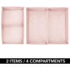 imagemDesign Fabric Drawer Organizer Bins KidsBaby Nursery Dresser Closet Shelf Playroom Organization Hold Clothes Toys Diapers Bibs Blankets Set of 2 4 Pack PinkWhite Polka Dot