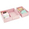 imagemDesign Fabric Drawer Organizer Bins KidsBaby Nursery Dresser Closet Shelf Playroom Organization Hold Clothes Toys Diapers Bibs Blankets Set of 2 4 Pack PinkWhite Polka Dot