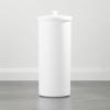 imagemDesign Free Standing Toilet Roll Holder  Plastic Stand for Bathroom  Space for 3 Rolls  White
