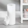 imagemDesign Free Standing Toilet Roll Holder  Plastic Stand for Bathroom  Space for 3 Rolls  White
