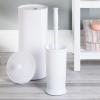 imagemDesign Free Standing Toilet Roll Holder  Plastic Stand for Bathroom  Space for 3 Rolls  White