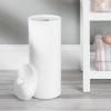 imagemDesign Free Standing Toilet Roll Holder  Plastic Stand for Bathroom  Space for 3 Rolls  White
