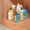 imagemDesign Large Plastic Divided Portable Storage Organizer Caddy Tote Basket Bin with Handle for Kitchen Pantry Countertop Cabinet Cupboard  Ligne Collection  2 Pack  Clear