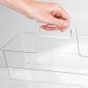 imagemDesign Large Plastic Divided Portable Storage Organizer Caddy Tote Basket Bin with Handle for Kitchen Pantry Countertop Cabinet Cupboard  Ligne Collection  2 Pack  Clear