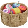 imagemDesign Large Round Woven Braided Seagrass Rope Home Storage Basket  for Organizing Closet Bedroom Bathroom Living Room Entryway Office Aztec Pattern Weave  Natural