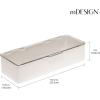 imagemDesign Long Plastic Cosmetic Storage Organizer Box Containers Hinged Lid for Bedroom Bathroom Vanity Shelf or Cabinet Holds Masks Palettes Lotion Nail Polish 2 Pack CreamBeigeClear