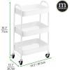 imagemDesign Metal 3Tier Rolling Utility Storage Carts  Organizer Trolley for Bathroom Kitchen Laundry Office and Kids Rooms  Heavy Duty Caddy with 4 Caster Wheels  Matte White