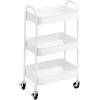 imagemDesign Metal 3Tier Rolling Utility Storage Carts  Organizer Trolley for Bathroom Kitchen Laundry Office and Kids Rooms  Heavy Duty Caddy with 4 Caster Wheels  Matte White