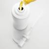 imagemDesign Metal Bathroom Vanity Countertop Accessory Set  Includes Refillable Soap Dispenser Divided Toothbrush Stand Tumbler Rinsing Cup Vivi Collection Set of 3 Matte White