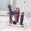 imagemDesign Metal Hair Care ampamp Styling Tool Organizer Holder  3 Sections  Bathroom Vanity Countertop Storage for Hair Dryer Flat Irons Curling Wands Hair Straighteners  Light PinkBlush