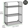 imagemDesign Metal Wire 3Tier Hanging Shelf for Bathroom Storage  Wall Mounted Decorative Shelves  Floating Metal Bathroom Shelf Basket  Bathroom Wall Shelving  Concerto Collection  Black