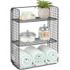 imagemDesign Metal Wire 3Tier Hanging Shelf for Bathroom Storage  Wall Mounted Decorative Shelves  Floating Metal Bathroom Shelf Basket  Bathroom Wall Shelving  Concerto Collection  Black