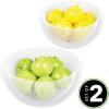 imagemDesign Metal Wire Fruit Bowl Basket Set for Kitchen Countertop Counter Organizer and Storage or Table Decor  Modern Decorative Bowls to Hold Fruits and Vegetables Set of 2 Matte White