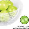 imagemDesign Metal Wire Fruit Bowl Basket Set for Kitchen Countertop Counter Organizer and Storage or Table Decor  Modern Decorative Bowls to Hold Fruits and Vegetables Set of 2 Matte White