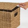 imagemDesign Natural Woven Seagrass Closet Storage Organizer Basket Bin with Removeable Lids to use in Closet Bedroom Bathroom Entryway Office  Set of 3  Natural Finish