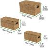 imagemDesign Natural Woven Seagrass Closet Storage Organizer Basket Bin with Removeable Lids to use in Closet Bedroom Bathroom Entryway Office  Set of 3  Natural Finish