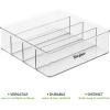 imagemDesign Plastic Divided Drawer Organizer Storage Bin for Home Office Desk Drawer Shelf Cabinet  4 Compartments 12quot Long 2 Pack  32 Adhesive Labels  Clear