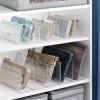 imagemDesign Plastic Divided Purse Organizer for Closets Bedrooms Dressers  Closet Shelf Storage Solution for Purses Clutches Wallets Accessories  5 Compartments  Lumiere Collection  2 Pack Clear