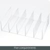 imagemDesign Plastic Divided Purse Organizer for Closets Bedrooms Dressers  Closet Shelf Storage Solution for Purses Clutches Wallets Accessories  5 Compartments  Lumiere Collection  2 Pack Clear