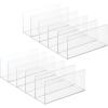 imagemDesign Plastic Divided Purse Organizer for Closets Bedrooms Dressers  Closet Shelf Storage Solution for Purses Clutches Wallets Accessories  5 Compartments  Lumiere Collection  2 Pack Clear