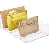 imagemDesign Plastic Divided Purse Organizer for Closets Bedrooms Dressers  Closet Shelf Storage Solution for Purses Clutches Wallets Accessories  5 Compartments  Lumiere Collection  2 Pack Clear