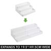 imagemDesign Plastic Expandable 3Tier Shelf Rack Organizer  Storage for Bathroom Vanity Cabinet Cupboard Drawer  Holds Medicine Vitamins Supplements Cosmetics  Ligne Collection  White