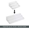 imagemDesign Plastic Expandable 3Tier Shelf Rack Organizer  Storage for Bathroom Vanity Cabinet Cupboard Drawer  Holds Medicine Vitamins Supplements Cosmetics  Ligne Collection  White