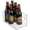 imagemDesign Plastic Kitchen Organizer  Storage Holder Bin with Handles for Pantry Cupboard Cabinet FridgeFreezer Shelves Counter  Holds Canned Food Snacks  Ligne Collection  4 Pack  Clear