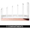 imagemDesign Plastic Makeup Organizer for Bathroom Countertops Vanities Cabinets Cosmetics Storage Solution for  Eyeshadow Palettes Contour Kits  5 Sections  Lumiere Collection  ClearRose Gold