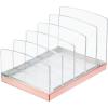 imagemDesign Plastic Makeup Organizer for Bathroom Countertops Vanities Cabinets Cosmetics Storage Solution for  Eyeshadow Palettes Contour Kits  5 Sections  Lumiere Collection  ClearRose Gold