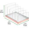 imagemDesign Plastic Makeup Organizer for Bathroom Countertops Vanities Cabinets Cosmetics Storage Solution for  Eyeshadow Palettes Contour Kits  5 Sections  Lumiere Collection  ClearRose Gold