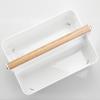 imagemDesign Plastic Portable Shower Caddy Divided Basket Bin Storage Organizer with Bamboo Handle for Bathroom Dorm Shelf ampamp Cabinet Holds Shampoo Conditioner  Aura Collection WhiteNaturalWhiteNatural